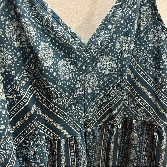 Dark Teal Bohemian Maxi Dress 1XL - Picture 3 of 5